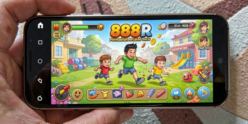 Screenshot gameplay 888R menunjukkan aksi seru dalam permainan arcade.