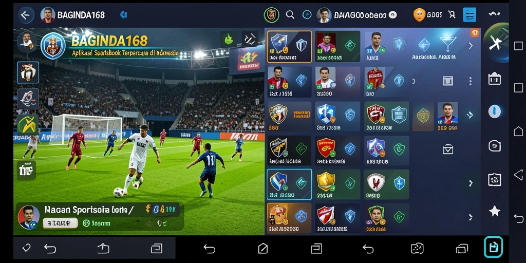 Tampilan antarmuka aplikasi BAGINDA168 saat bermain sportsbook.