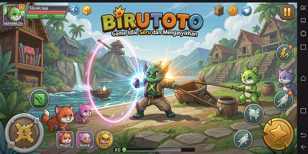 Gameplay <strong>BIRUTOTO</strong> yang seru dengan auto-collect yang memudahkan.