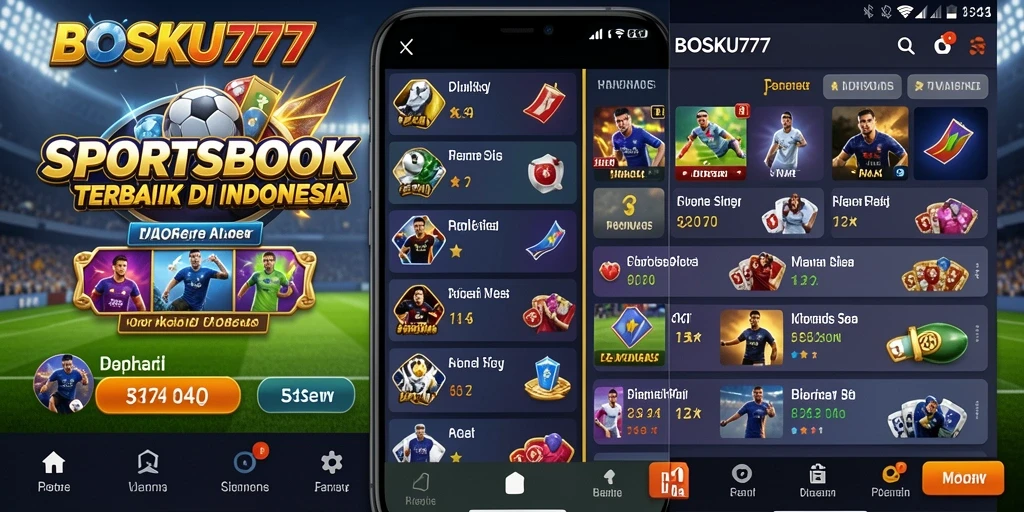 Tampilan screenshot utama BOSKU777 yang menampilkan gameplay Sportsbook.