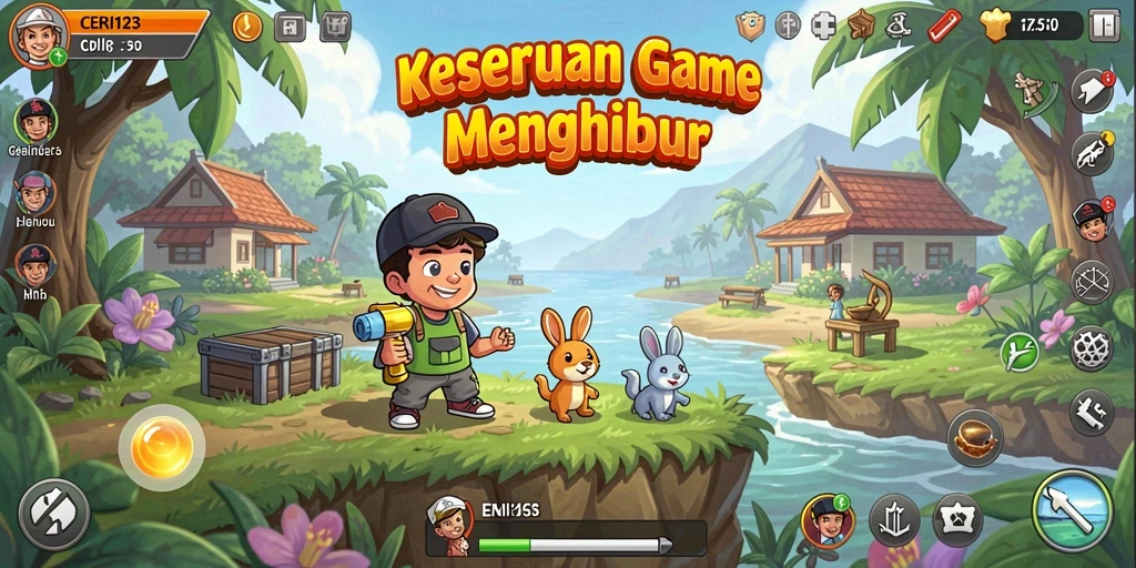 Screenshot utama CERI123 menampilkan gameplay santai yang menarik.