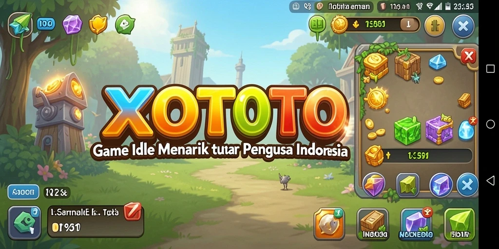 Tampilan gameplay seru dengan sistem idle yang menarik.