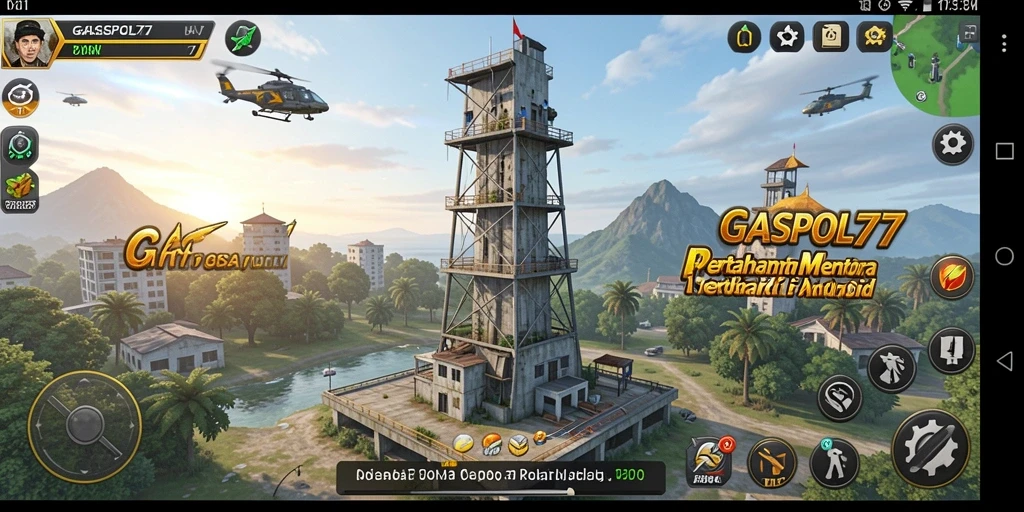 Screenshot utama GASPOL77 menampilkan pertahanan menara yang menarik.
