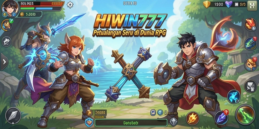 Screenshot HIWIN777 menampilkan karakter beraksi dalam pertarungan RPG yang mendebarkan.