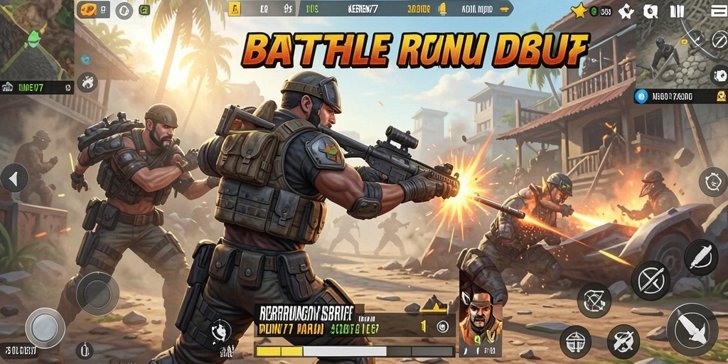 Tampilan gameplay KEREN77 yang mendebarkan dalam mode Battle Royale.