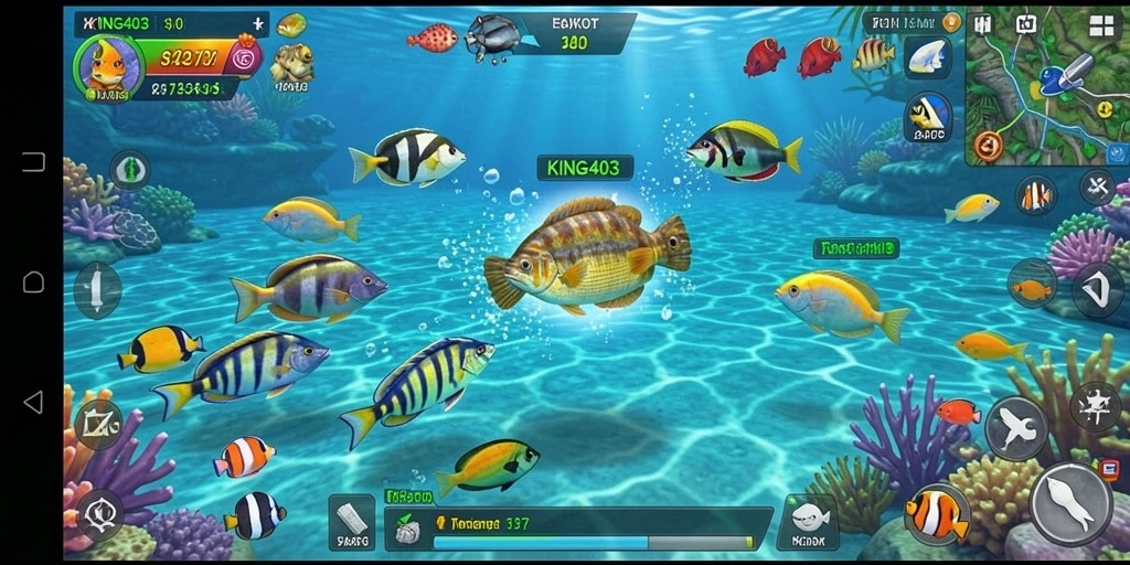 Tampilan gameplay seru dari KING403 saat berburu ikan.