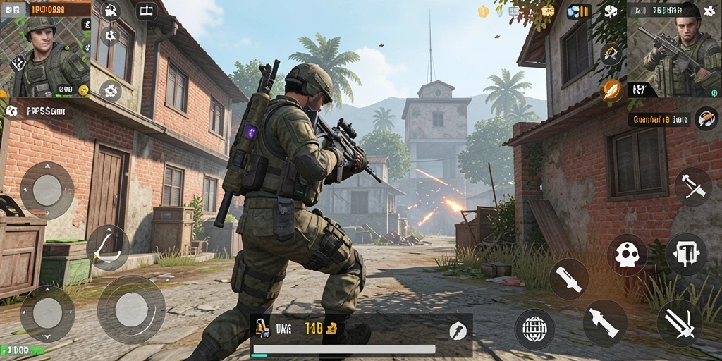 Screenshot game LPO88 menunjukkan aksi tembak-menembak yang intens.