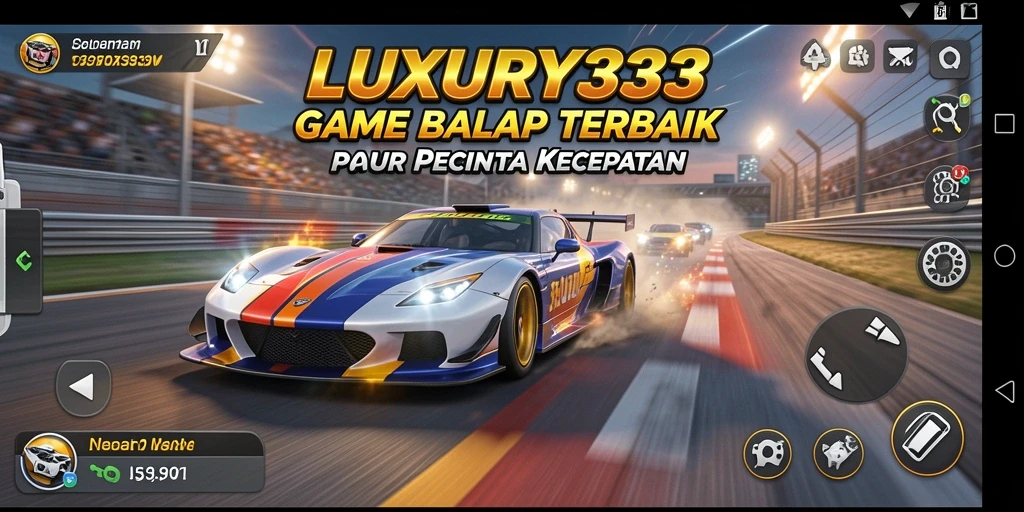 Tampilan gameplay balapan yang mendebarkan dalam LUXURY333.
