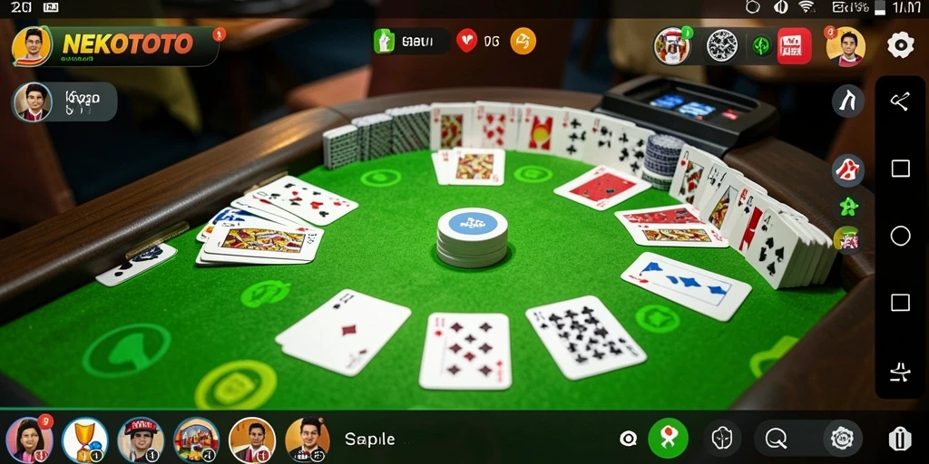 Tampilan gameplay seru NEKOTOTO dalam permainan Gaple.