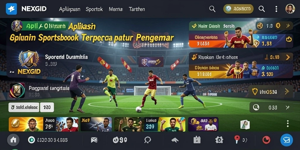 Screenshot NEXGID menunjukkan aksi taruhan sportsbook yang dinamis.
