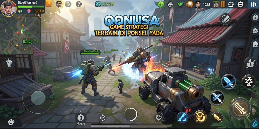 Screenshot gameplay QQNUSA menampilkan aksi pertempuran yang mendebarkan.