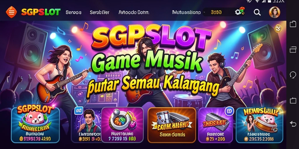 Screenshot gameplay SGPSLOT yang menunjukkan interaksi musik.