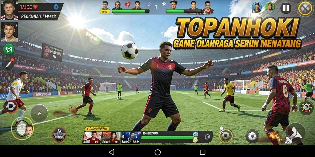 Tangkapan layar utama dari gameplay hoki yang penuh aksi.