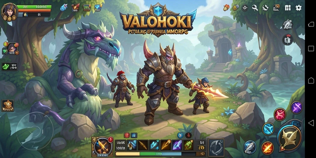 Tangkapan layar gameplay VALOHOKI yang menampilkan pertarungan menegangkan dan eksplorasi dunia.