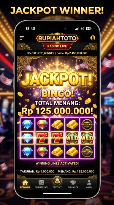 Tampilan antarmuka pengguna aplikasi rupiahtoto.